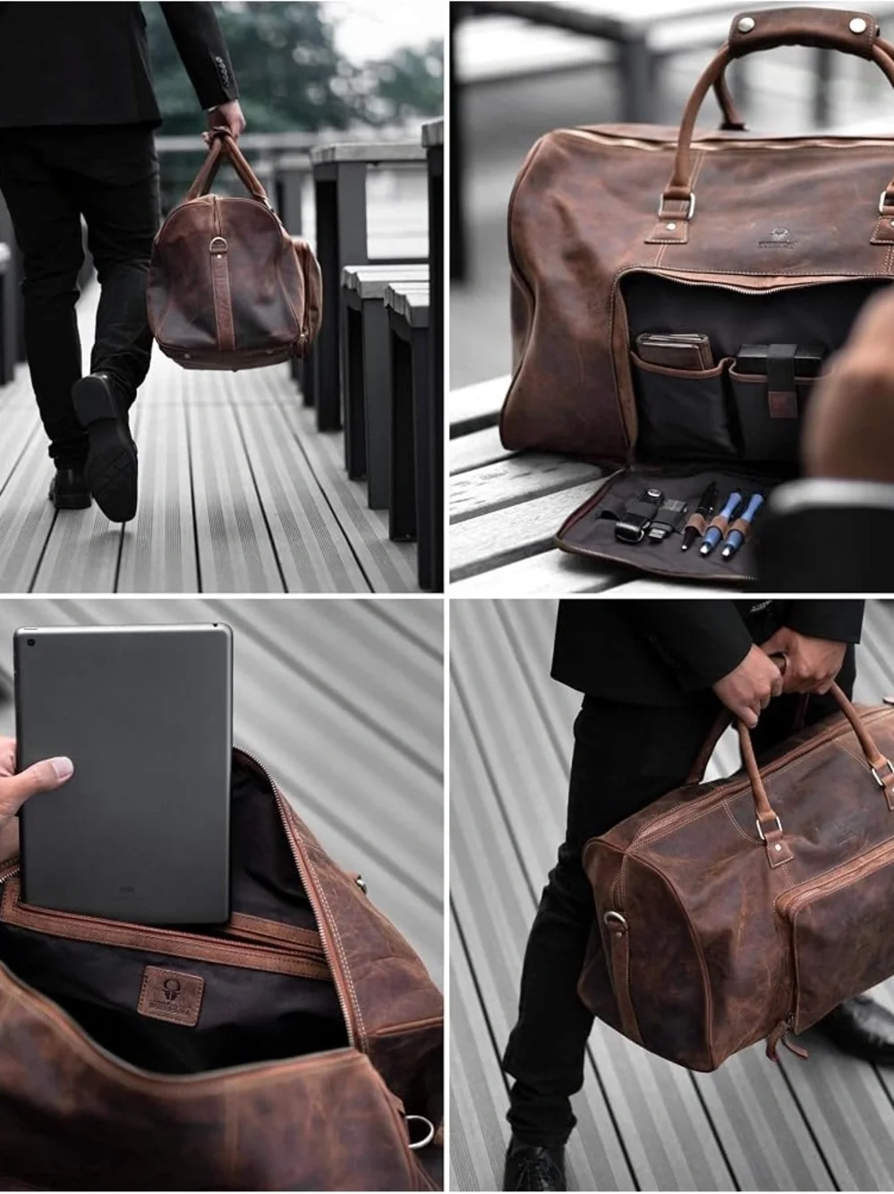 DONBOLSO Leather Duffel Bag